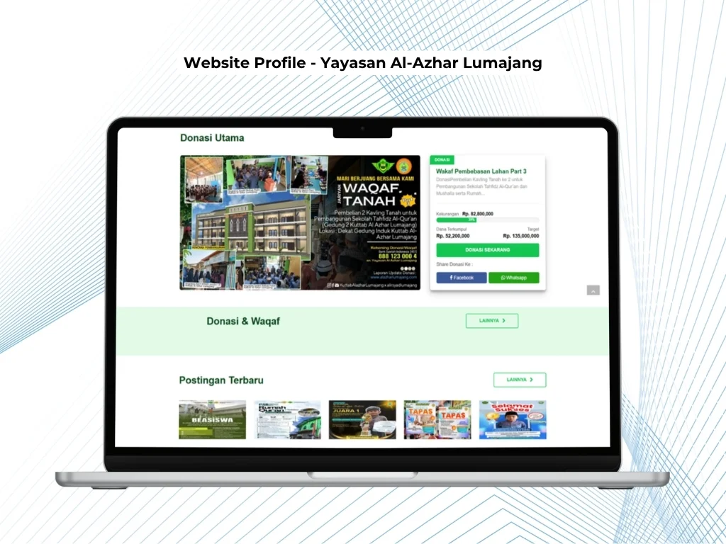 Tampilan lanjutan website Al Azhar